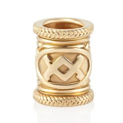 Шарм Руна Ингуз из серебра с позолотой