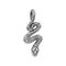 Змея подвеска из серебра, вид спереди
