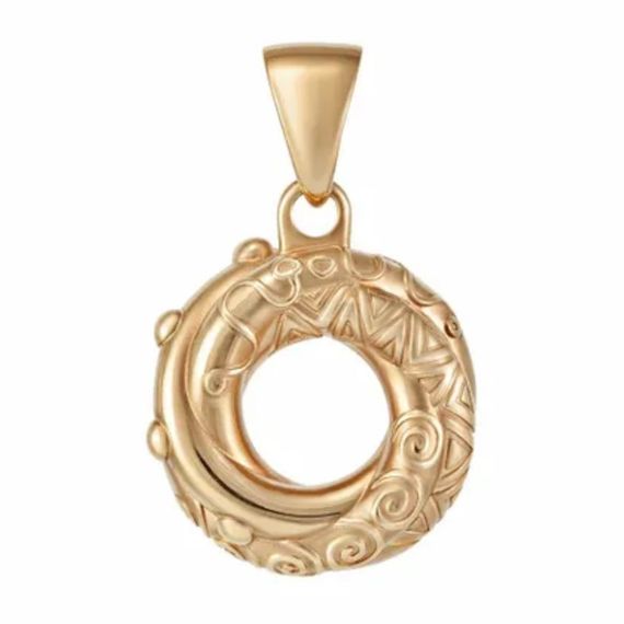 Изображение подвески на белом фоне Алжирский узелок любви из серебра с золотом.