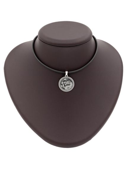 Китайский знак зодиака Дракон подвеска из серебра 925 пробы, на постаменте