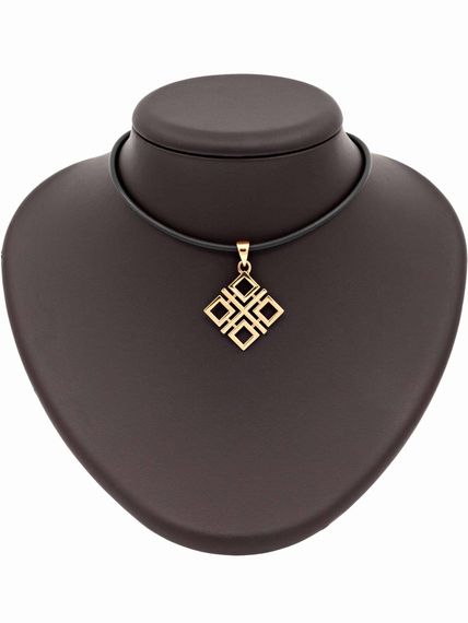 Фото Макошь оберег подвеска из серебра с позолотой на постаменте.