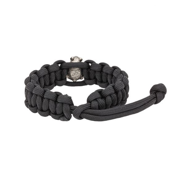 Браслет с шармом Панда из мельхиора - чёрный паракорд, фото 3