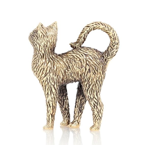 Статуэтка Кошка большая - фигурка из бронзы, вид боком 2