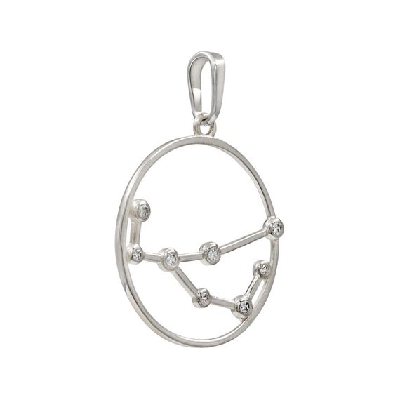 Подвеска на шею Созвездие Дева Знак зодиака серебро с фианитами, фото 3