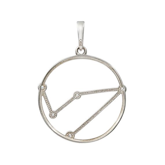 Подвеска на шею Созвездие Козерог Знак зодиака серебро с фианитами, фото 2
