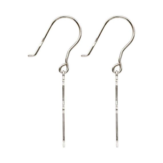 Крестик из серебра - ювелирные серьги, вид сбоку