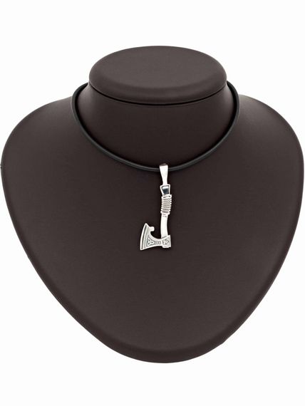 Фото Секира Перуна подвеска из серебра на постаменте