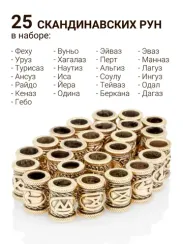 Шармы для браслета с рунами Набор в футляре Бронза