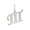 Подвеска в виде буквы Т - кулон из серебра 925 пробы, вид спереди