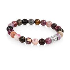 Браслет Денежный импульс из натурального турмалина с руной Феху из серебра 925