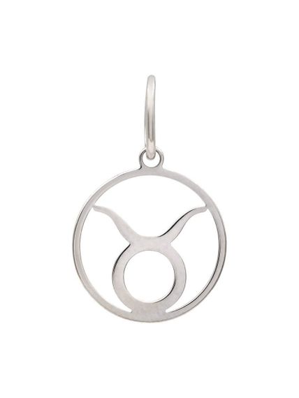Подвеска Знак зодиака Телец из серебра, вид спереди