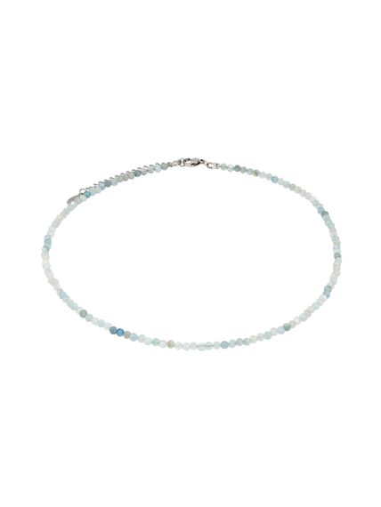 Фото чокер из аквамарина 2165/3_аквамарин на белом фоне анфас