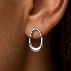 Серьги Овал из серебра 925 пробы