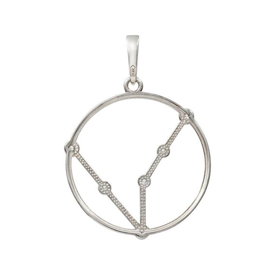 Подвеска на шею Созвездие Рыбы Знак зодиака серебро с фианитами, фото 2