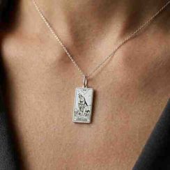 Подвеска Таро - карта Сила, кулон из серебра 925 пробы