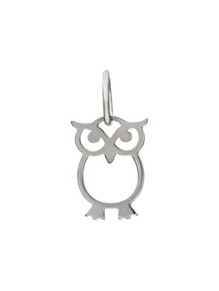Сова мини подвеска из серебра 925 пробы, вид спереди