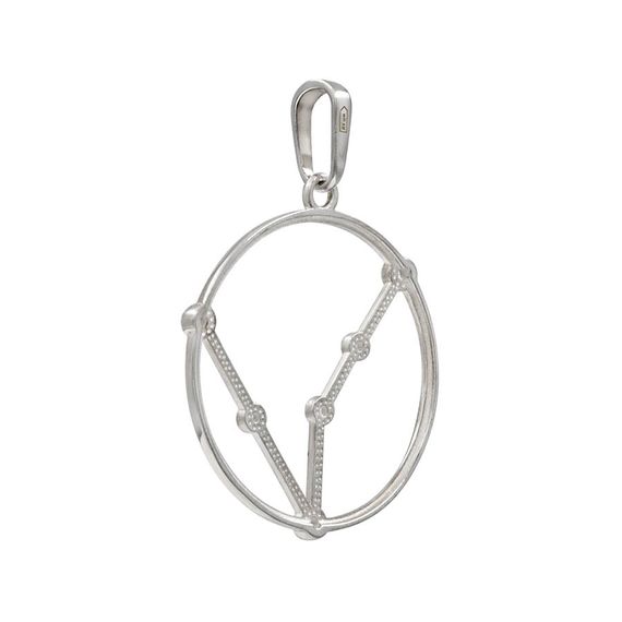 Подвеска на шею Созвездие Рыбы Знак зодиака серебро с фианитами, фото 4