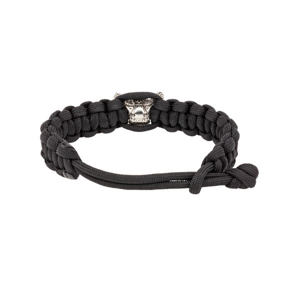 Браслет с шармом Сова из мельхиора - чёрный паракорд, фото 4