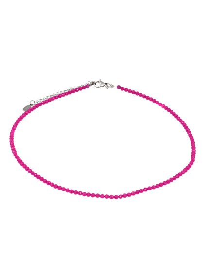 Фото чокер из шпинели розовой 2165/3_шпинель_роз на белом фоне анфас