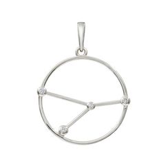 Подвеска на шею Созвездие Рак Знак зодиака серебро с фианитами