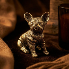 Статуэтка Французский бульдог - фигурка в виде собаки из бронзы с чернением