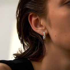 Серьги Конго шары из серебра 925