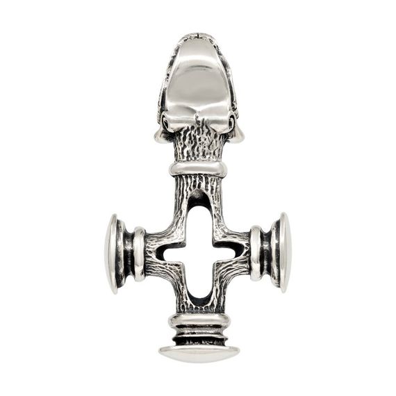 Волчий крест подвеска из серебра 925, вид сзади