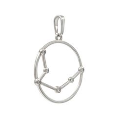Подвеска на шею Созвездие Водолей Знак зодиака серебро с фианитами