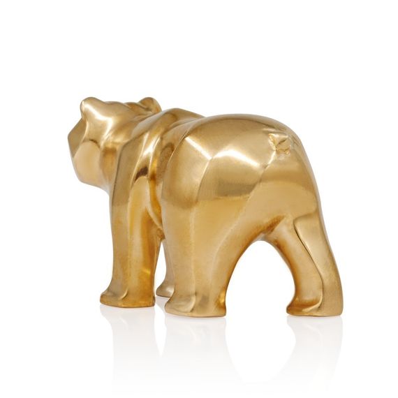 Статуэтка Медведь - фигурка в виде мишки из бронзы, вид полубоком сзади  2