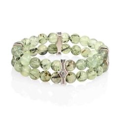 Браслет Всевидящее Око из Мельхиора Двойной с пренитом 8 мм