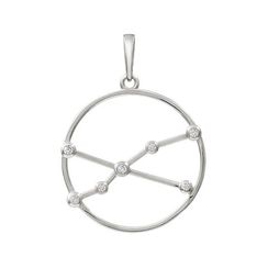 Подвеска на шею Созвездие Телец Знак зодиака серебро с фианитами
