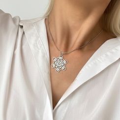 Куб Метатрона большой подвеска из серебра