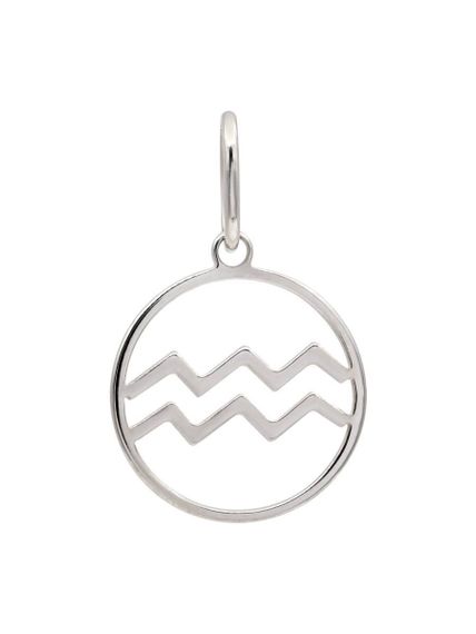 Подвеска Знак зодиака Водолей из серебра, вид спереди