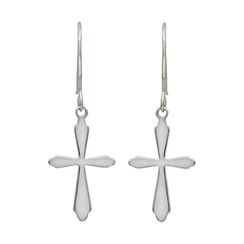 Крестик из серебра - ювелирные серьги