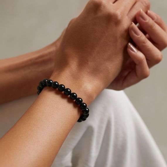 Браслет из мориона 8 мм, живое фото 2