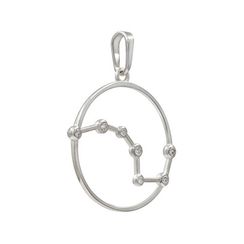 Подвеска на шею Созвездие Скорпион Знак зодиака серебро с фианитами