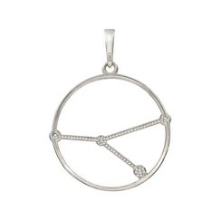 Подвеска на шею Созвездие Рак Знак зодиака серебро с фианитами