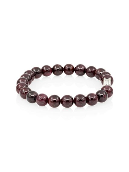 Браслет из натурального граната с шармом Кошка - Защита и благополучие, вид сбоку 2