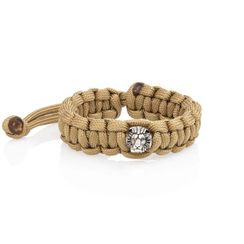 Браслет с шармом Лев из мельхиора - армейский паракорд