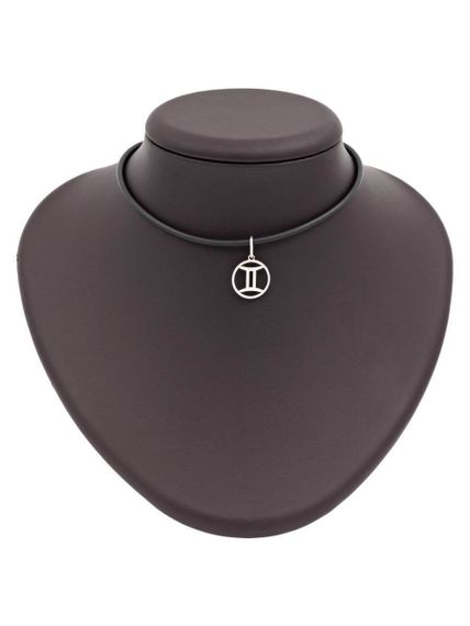 Подвеска Знак зодиака Близнецы из серебра на постаменте