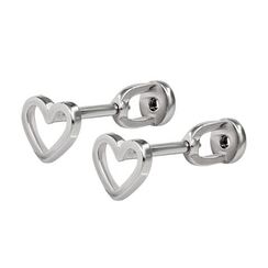 Серьги-пусеты Сердце из серебра