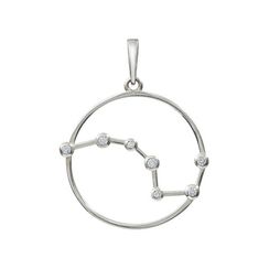 Подвеска на шею Созвездие Скорпион Знак зодиака серебро с фианитами