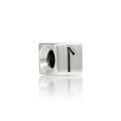 Шарм куб с руной Лагуз - подвеска из серебра 925 пробы