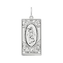 Подвеска Таро - карта Мир, кулон из серебра 925 пробы