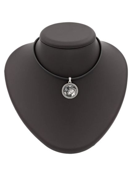 Китайский знак зодиака Лошадь подвеска из серебра 925 пробы, на постаменте