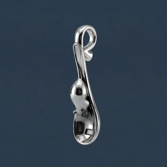 Мышь кошельковая - сувенир из серебра 925 пробы, ювелирная подвеска, главное фото