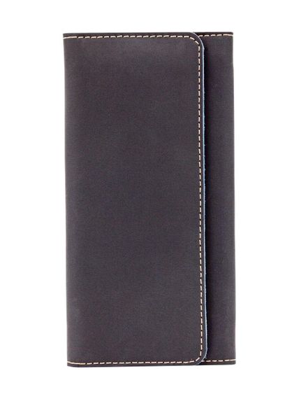 Фото функционального кошелька Классический из синей кожи, вид фасад.