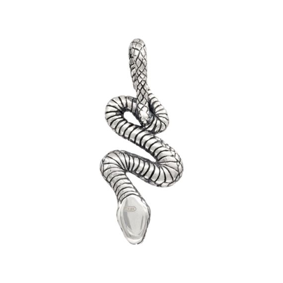 Змея подвеска из серебра, вид сзади