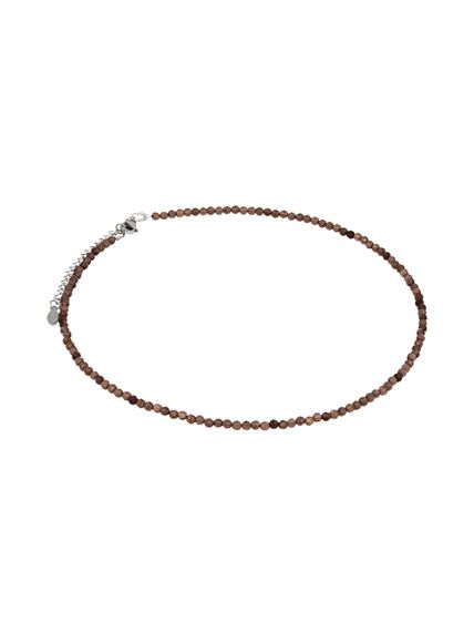 Фото чокер из раухтопаза 2165/3_раухтопаз на белом фоне сбоку