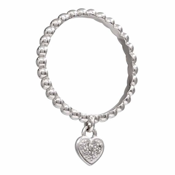 Кольцо Точки с подвеской из серебра 925 пробы с фианитами, вид 1